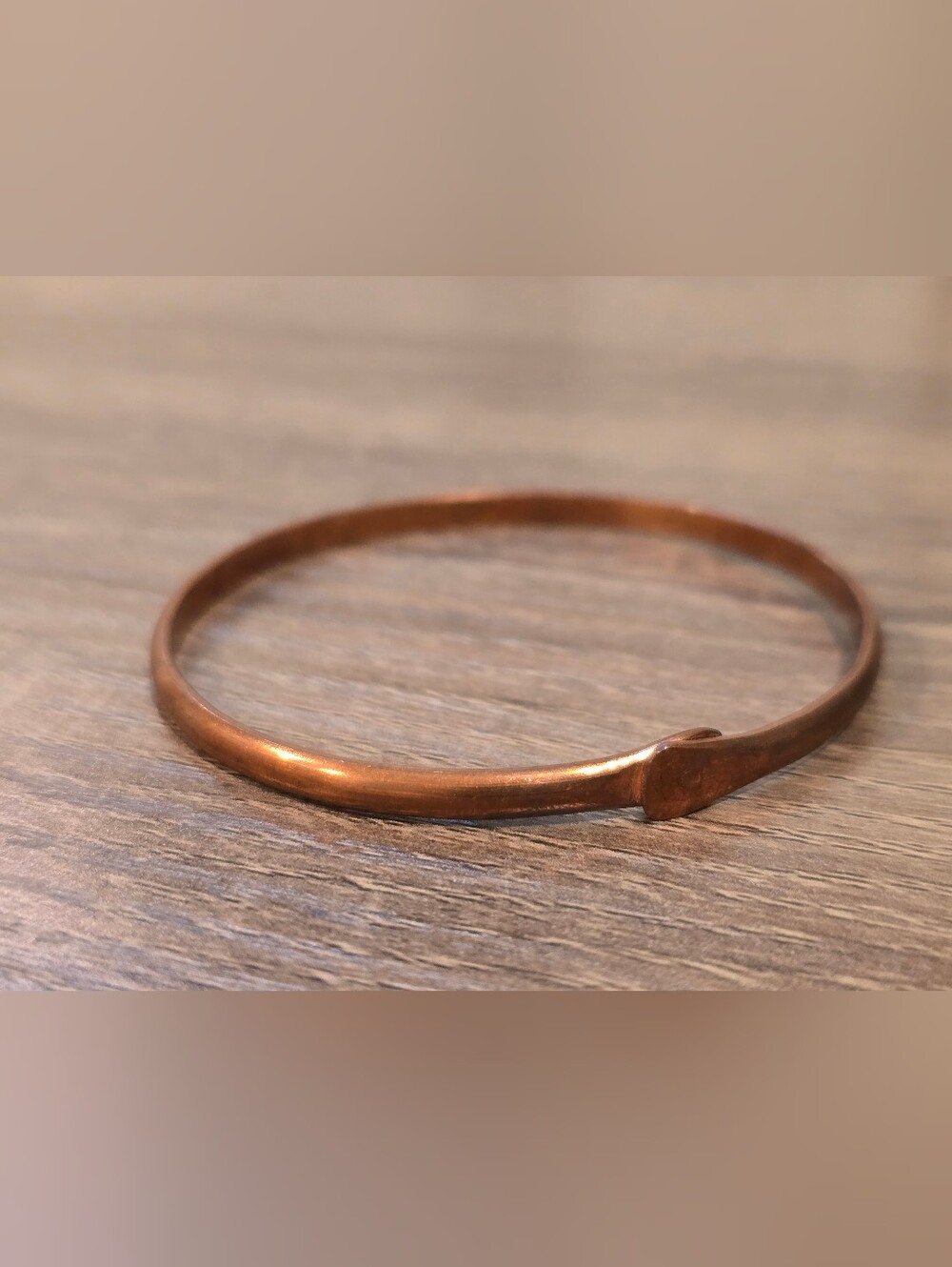 NWOT Artisan Made Copper Minimalist Bangle Bracelet
